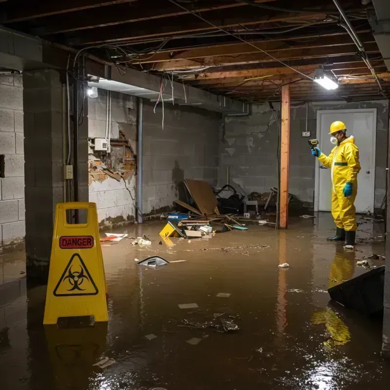 Flooded Basement Electrical Hazard in Lawrenceburg, KY Property